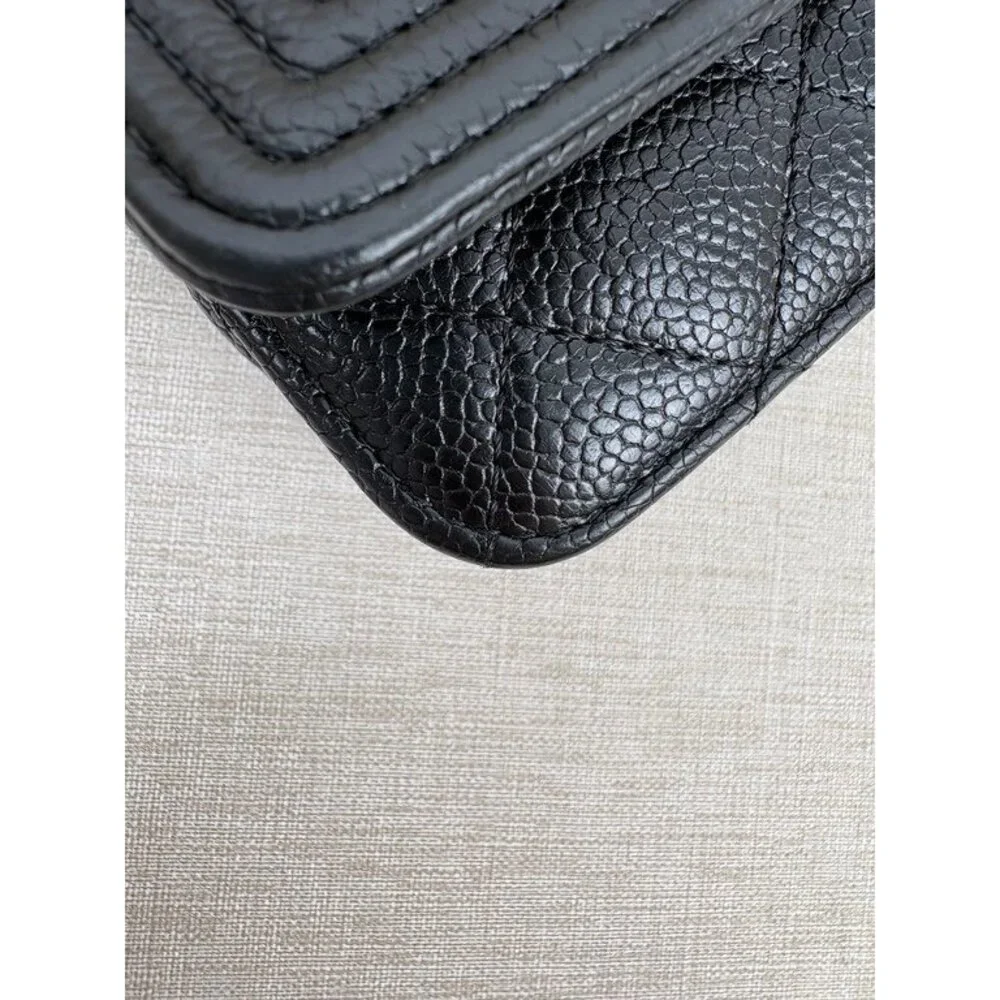 CHANEL Black Caviar Boy WOC GHW